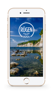 Startbildschirm der Rügen-App für iPhone und Android – elektronischer Reiseführer für Smartphones und Tablets